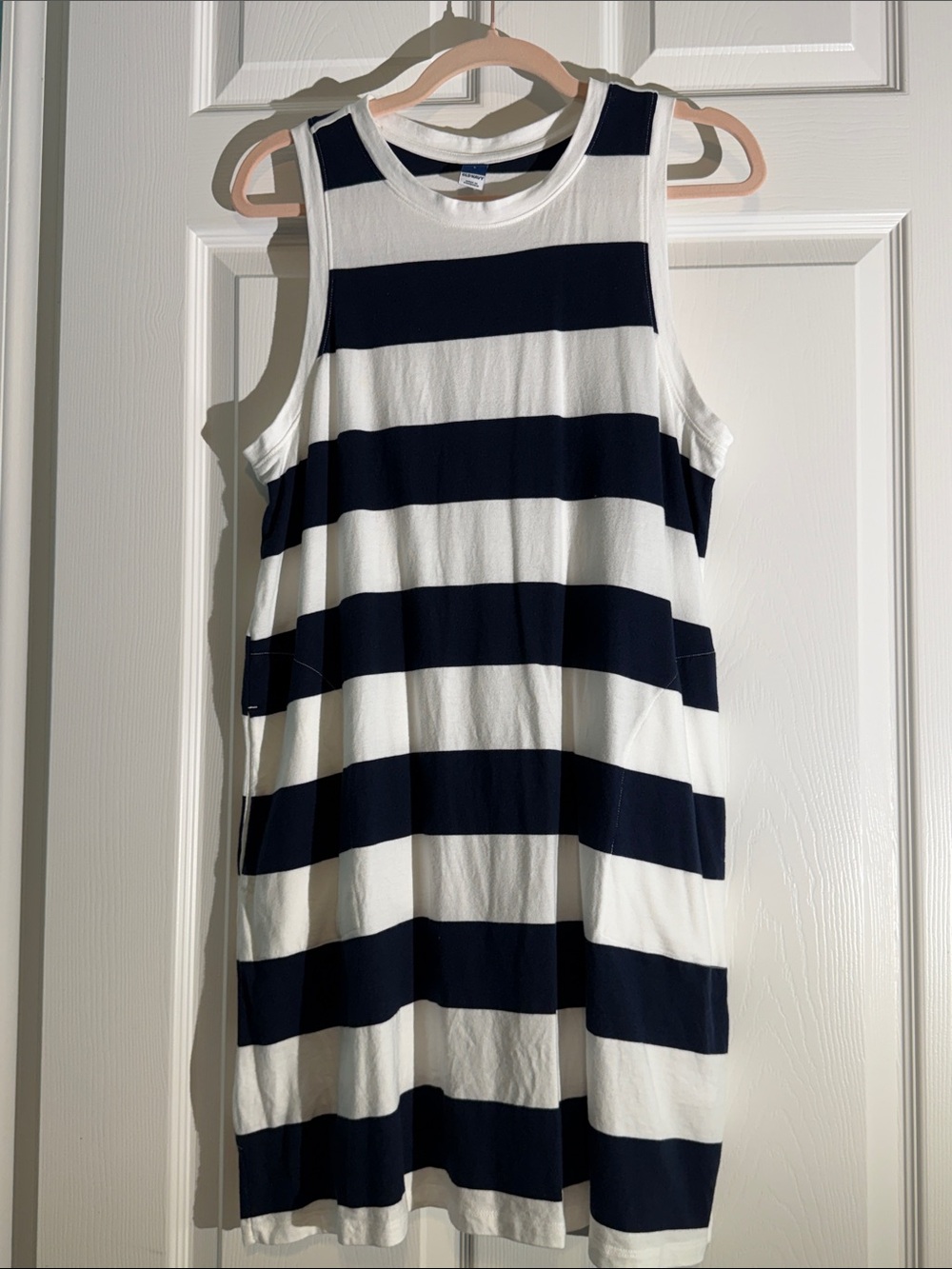 Girls' Navy and White Striped Tank Dress